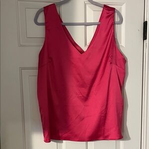 Source Unknown Hot Pink V-Neck Satin Camisole
